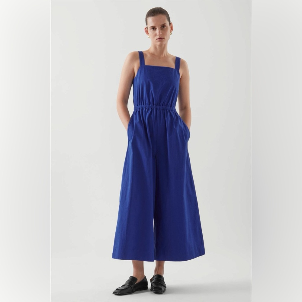 NEW COS Wide Leg Jumpsuit Royal Blue Size 2 Sleeveless Tank XS
